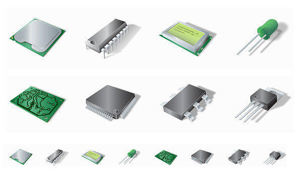 電子元器件3D圖標設計 科技美學與功能性的視覺呈現